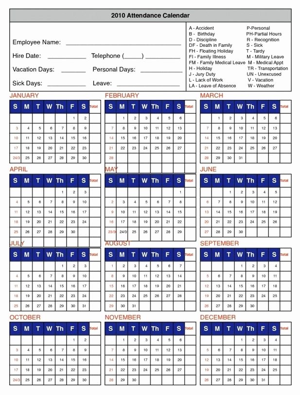 Employee Holiday Schedule Template Awesome Printable 2017 Employee attendance Calendar 2
