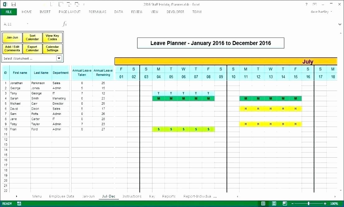 Employee Holiday Schedule Template Unique Staff Annual Leave Calendar Template Planner Excel
