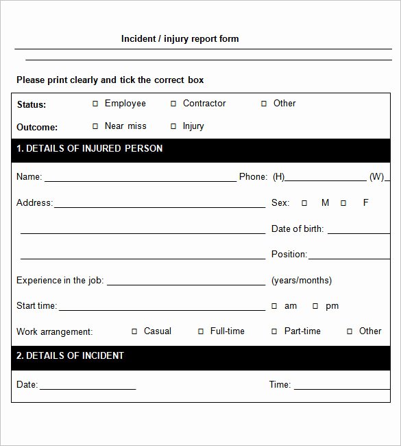 Employee Incident Report Template Elegant 37 Incident Report Templates Pdf Doc Pages
