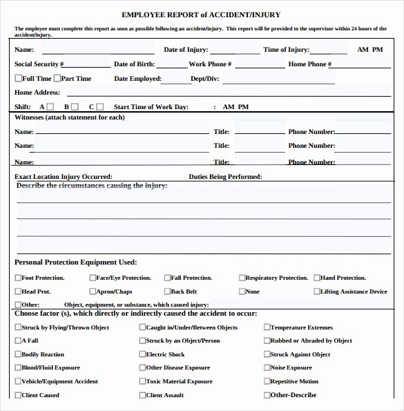 Employee Incident Report Template Lovely Sample Employee Incident Report Template 10 Free