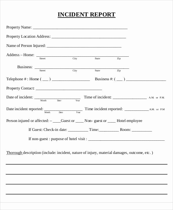 Employee Incident Report Template Unique 32 Incident Reports In Pdf