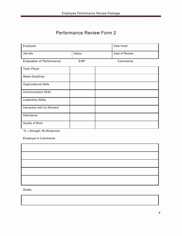 Employee Performance Log Template Lovely Employee Performance Review Package