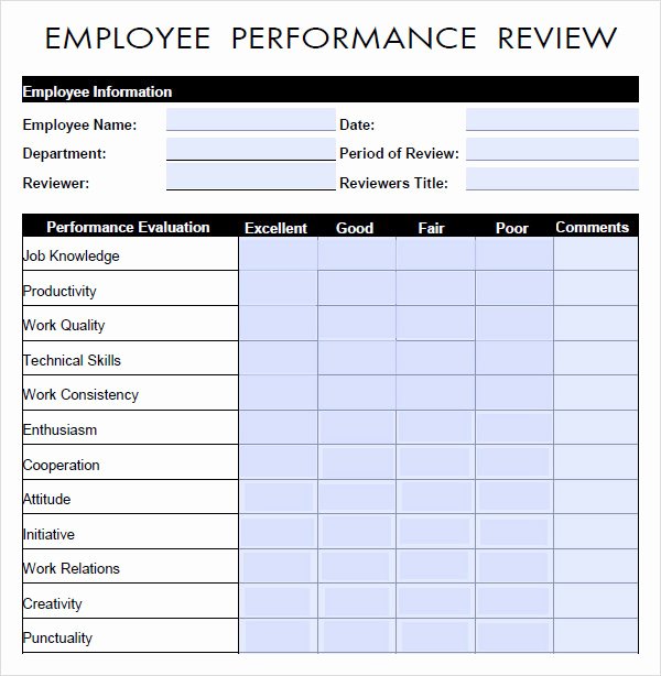Employee Performance Tracking Template Luxury 10 Sample Performance Evaluation Templates to Download