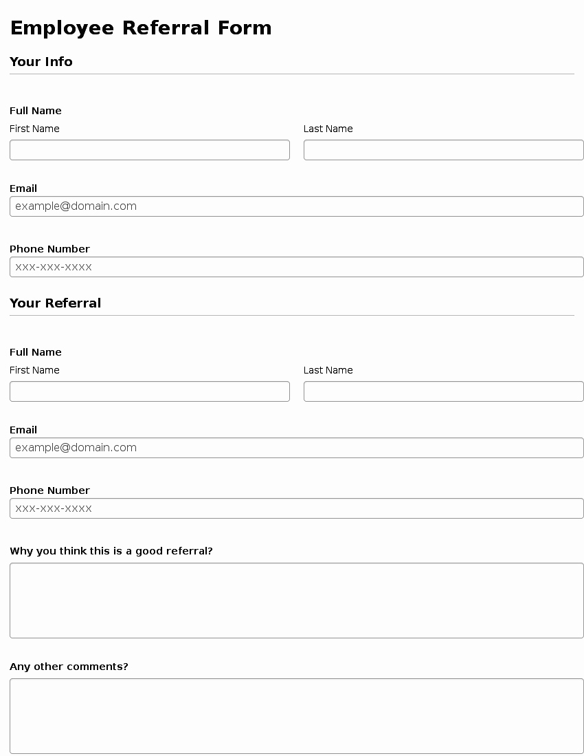 Employee Referral Program Template New Referral form Template to Pin On Pinterest
