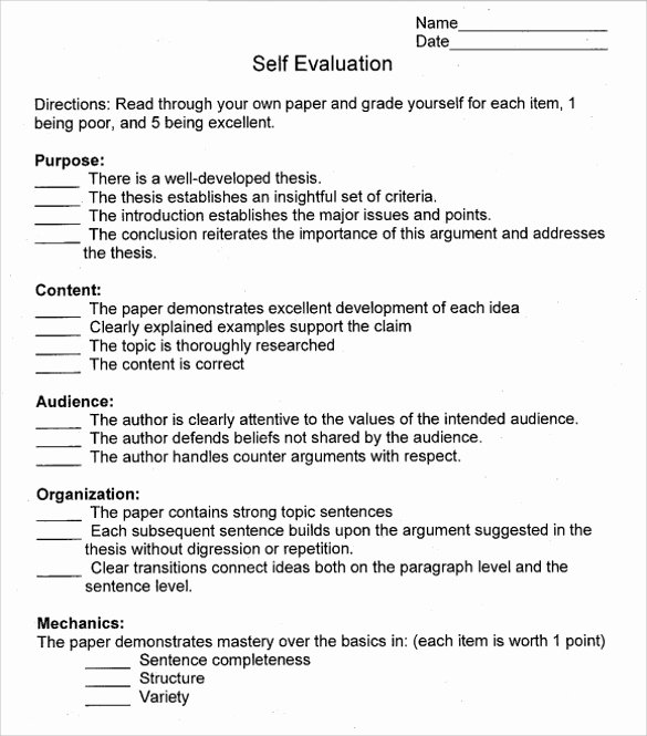 Employee Self Evaluation Template Awesome 16 Sample Employee Self Evaluation form Pdf Word Pages