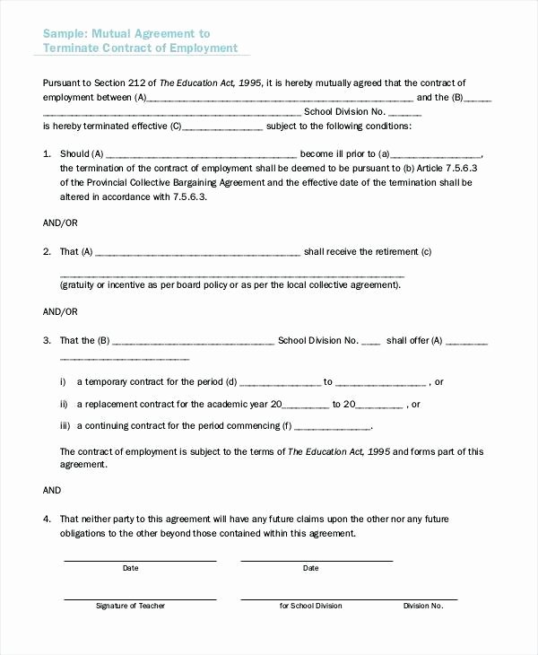 Employee Separation Agreement Template New Sample Employment Separation Agreements