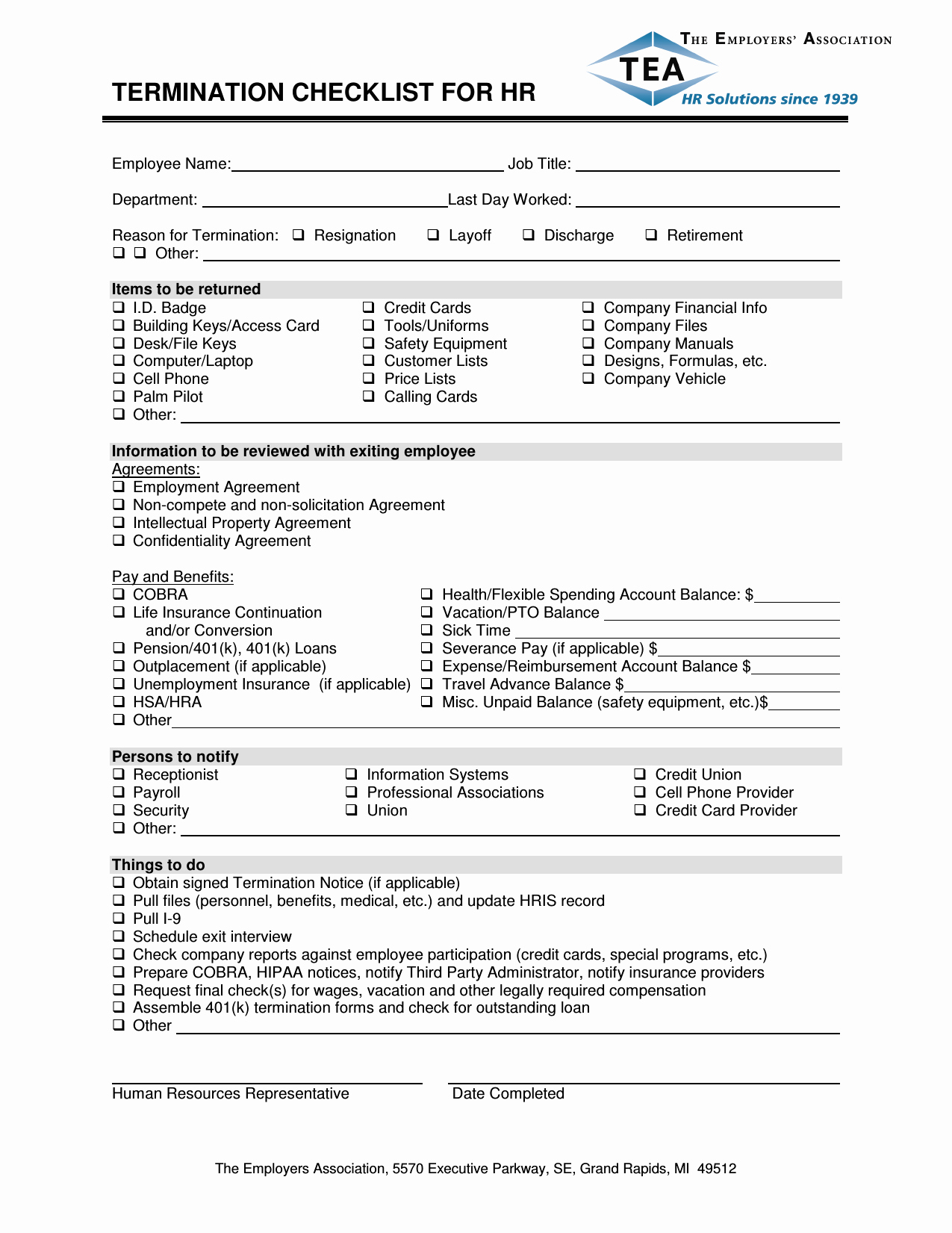 Employee Termination form Template Lovely Download Termination Checklist Template Excel