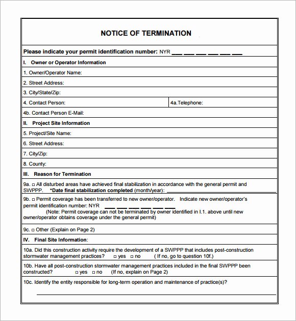 Employee Termination form Template Luxury 7 Termination Notice Samples