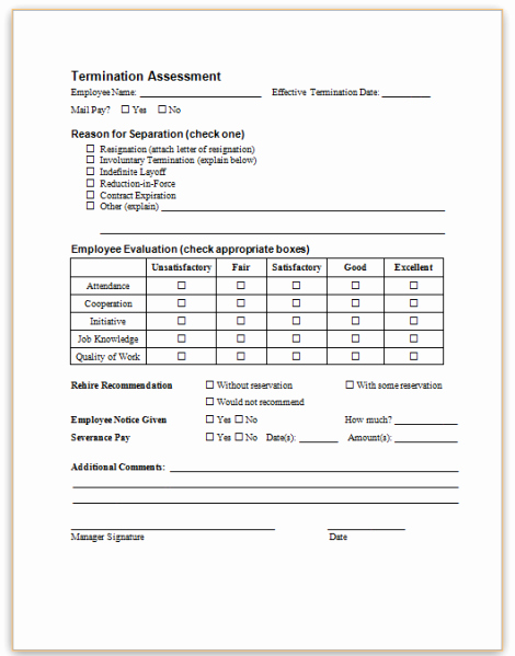 Employee Termination form Template Unique This Sample form May Be Pleted by the Employee S
