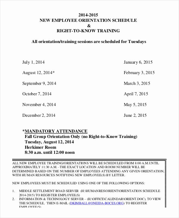 Employee Training Plan Template Awesome Employee Training Schedule Template 14 Free Word Pdf