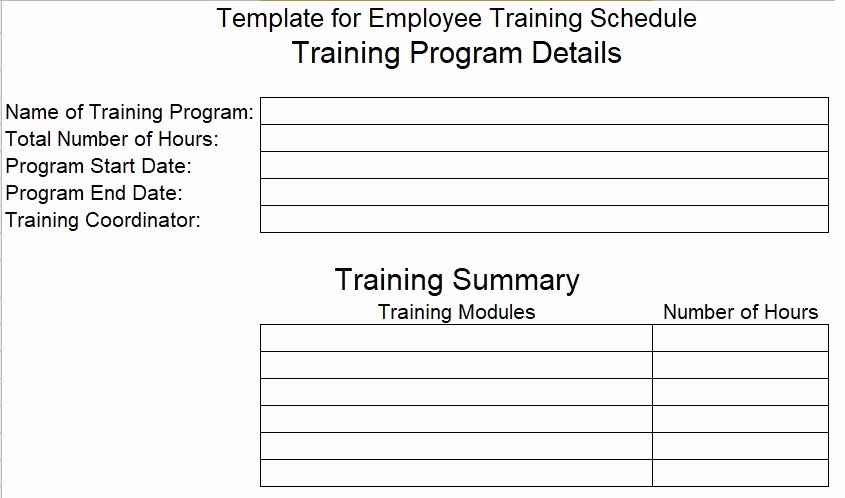 Employee Training Plan Template Inspirational Download Employee Training Schedule Template for Pany