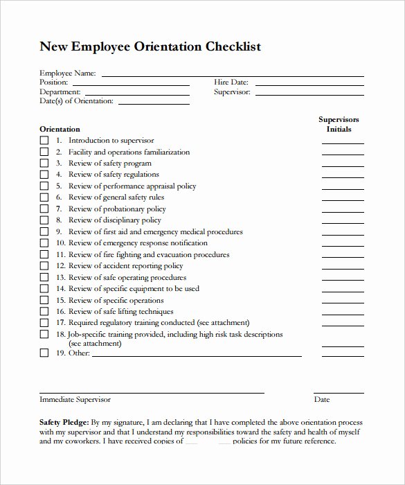Employee Training Program Template Awesome 13 New Hire Checklist Samples