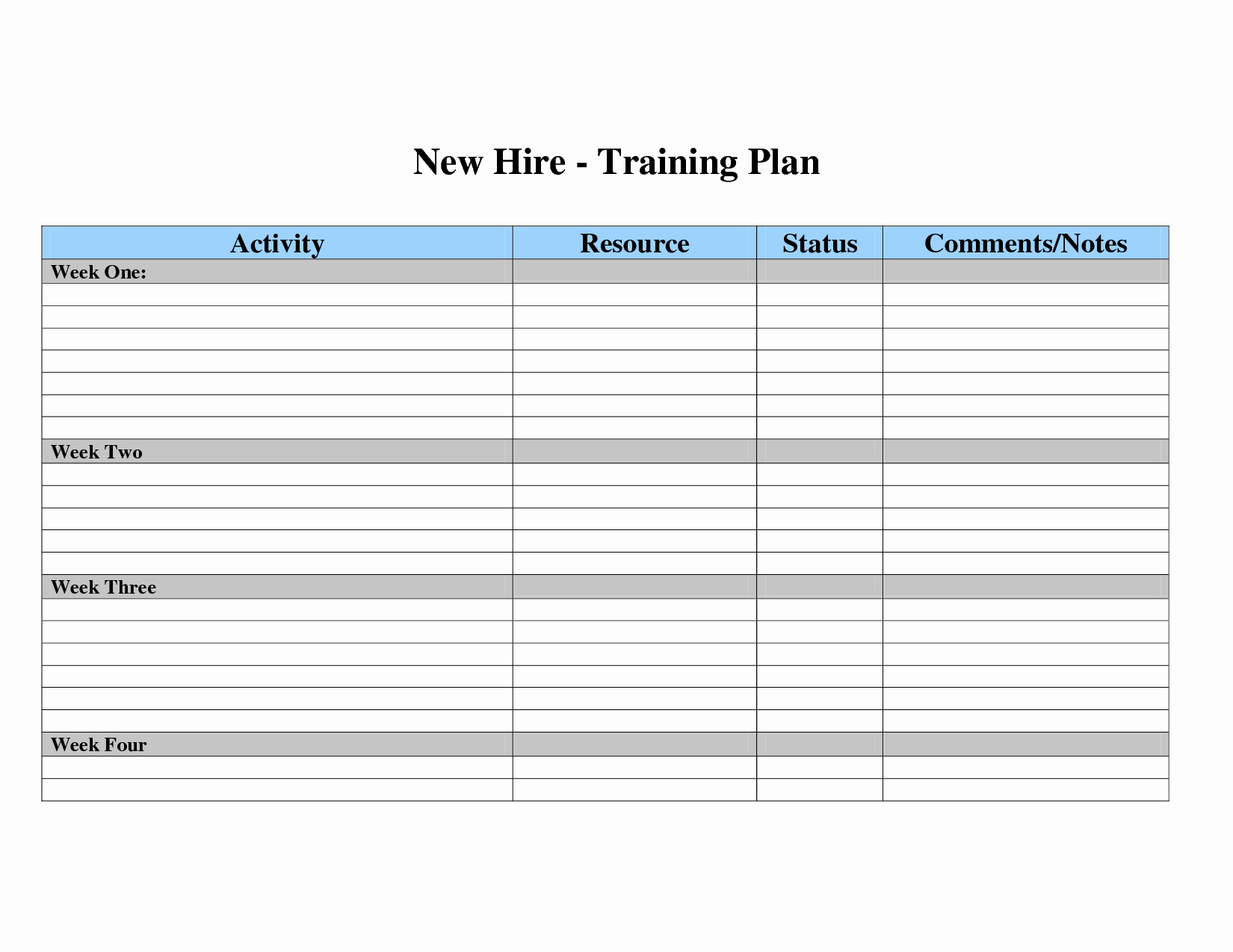 Employee Training Schedule Template Awesome Employee Training Plan Template