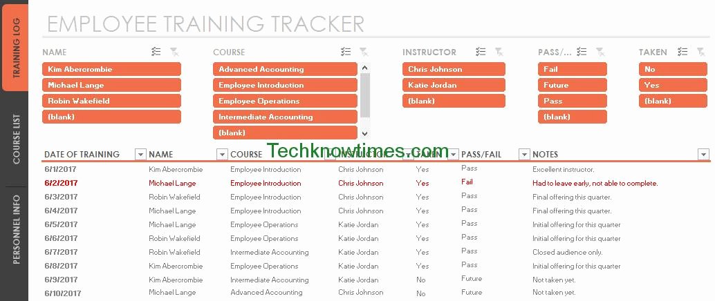 Employee Training Schedule Template Inspirational Employee Training Tracker Template Excel