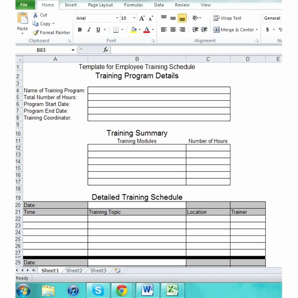 Employee Training Schedule Template Lovely Employee Training Plan Excel Template Excel Training