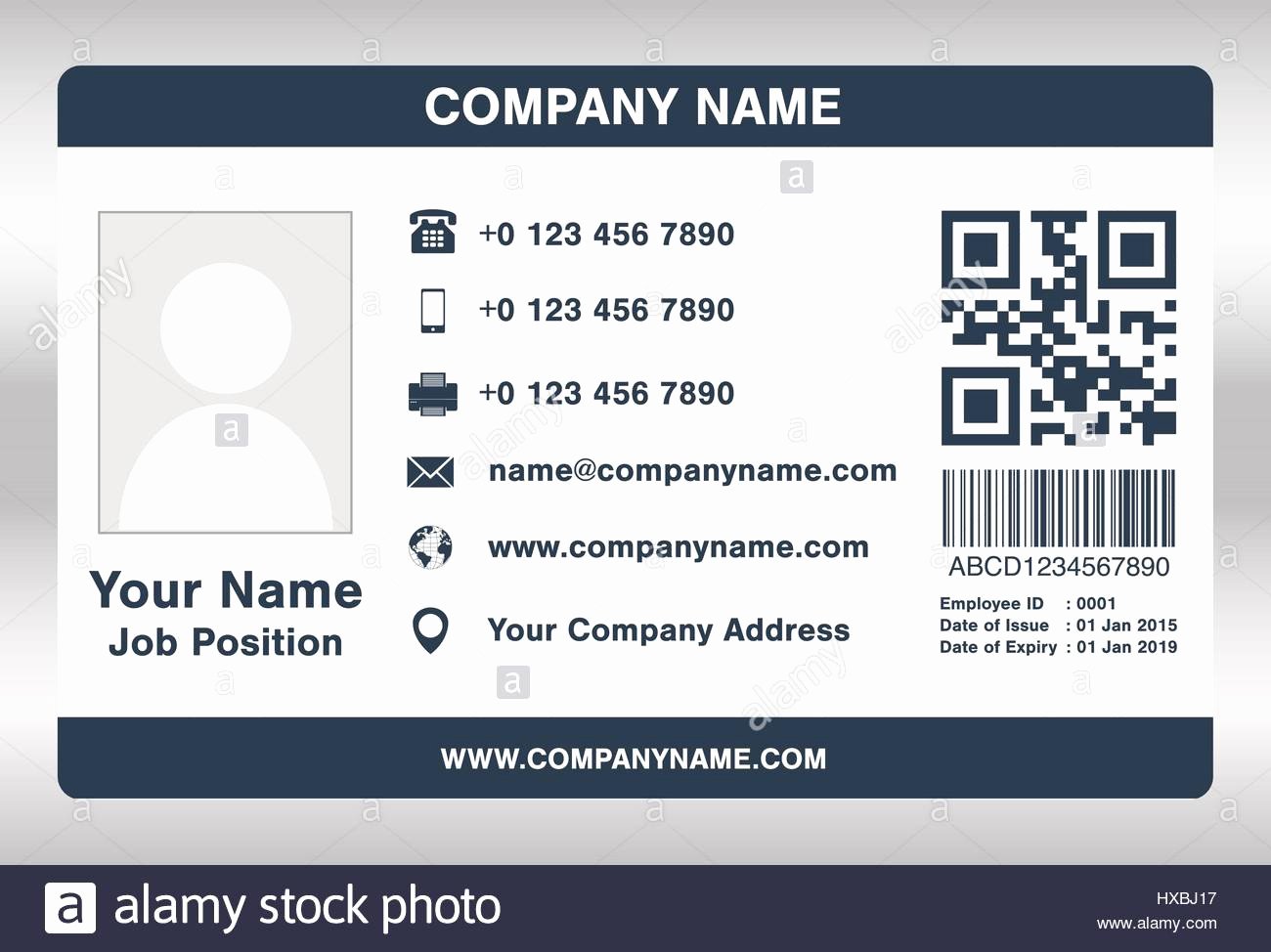 Employees Id Card Template Inspirational Simple Blue Employee Id Card Template Vector Stock Vector