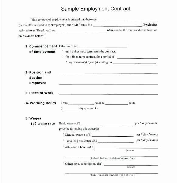 Employment Agreement Template Word Awesome Simple Contract Template Word Flooring Contract Template
