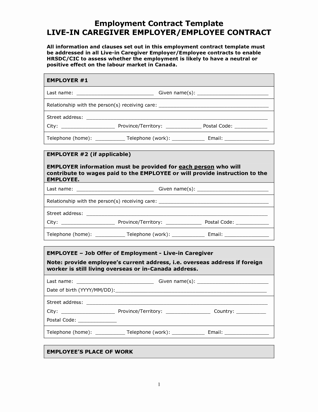 Employment Contract Template Word Elegant Employment Contract Template