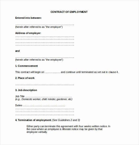 Employment Contract Template Word New 21 Employee Agreement Templates – Word Pdf Apple Pages