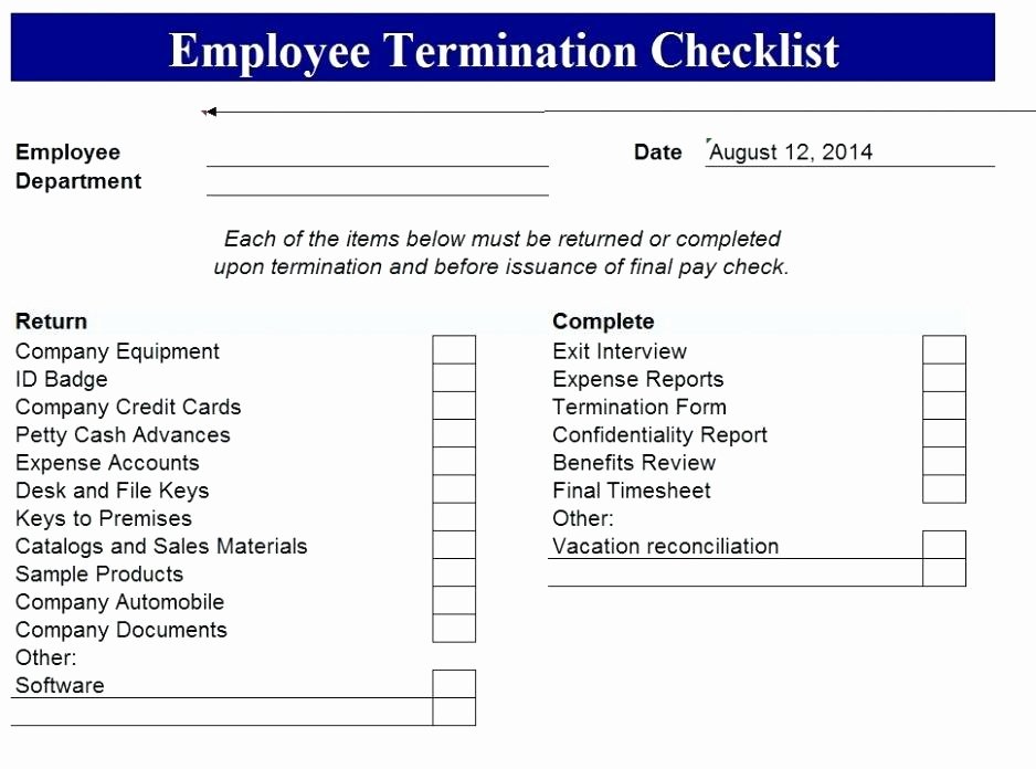 Employment Termination Checklist Template Fresh Download Index Content Termination Checklist Template