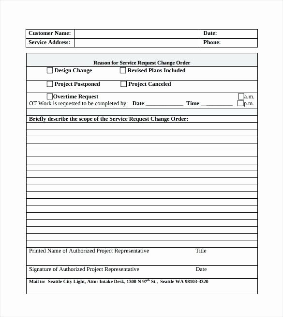 Engineering Change order Template Lovely Free Change order Template Excel Request Log Pdf