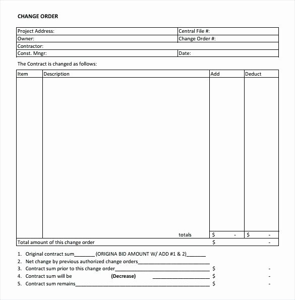 Engineering Change order Template New Free Change order Template Excel Request Log Pdf