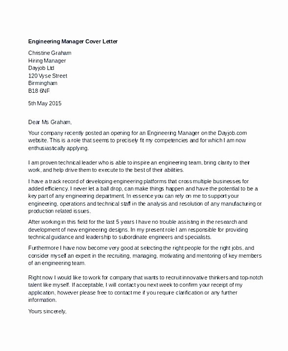 Engineering Covering Letter Template Unique Electrical Engineering Cover Letter Examples Electrical
