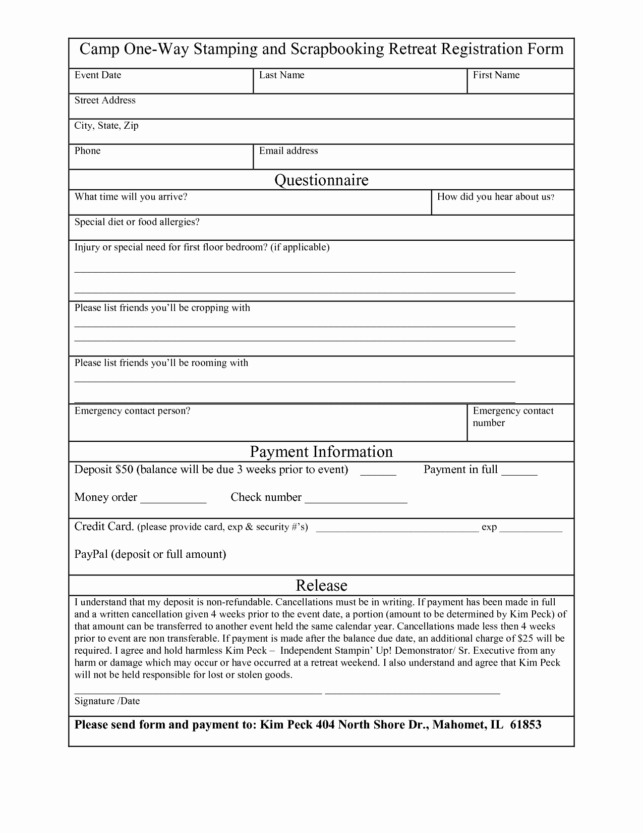 Entry form Template Word New Entry form Template Word