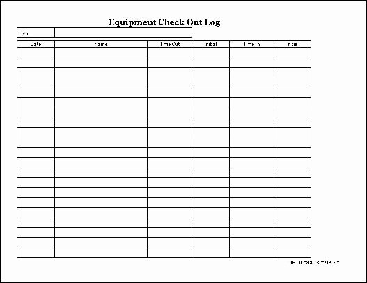 Equipment Checkout form Template Fresh Free Easy Copy Basic Equipment Check Out Wide From formville