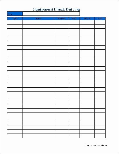 Equipment Checkout form Template Unique Free Basic Equipment Check Out Tall From formville