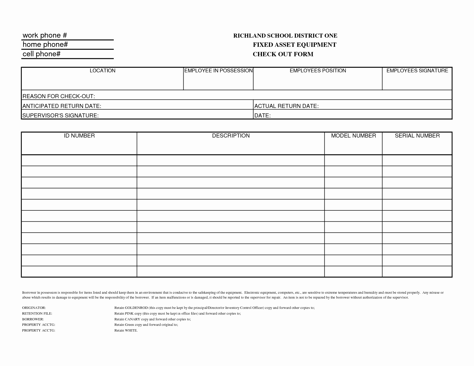 Equipment Checkout form Template Unique Inventory Check Out Sheet Template Templates Station