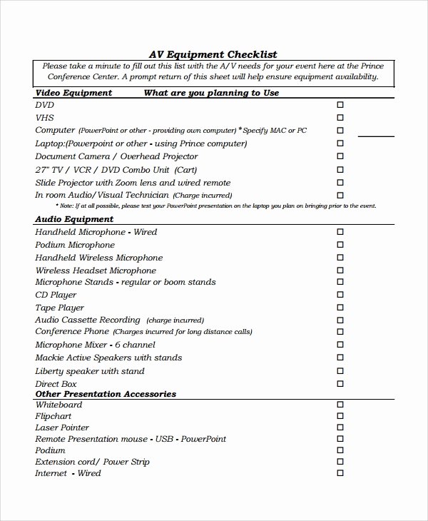 Equipment Inspection Checklist Template Beautiful 13 Equipment Checklists Pdf Word Excel Pages