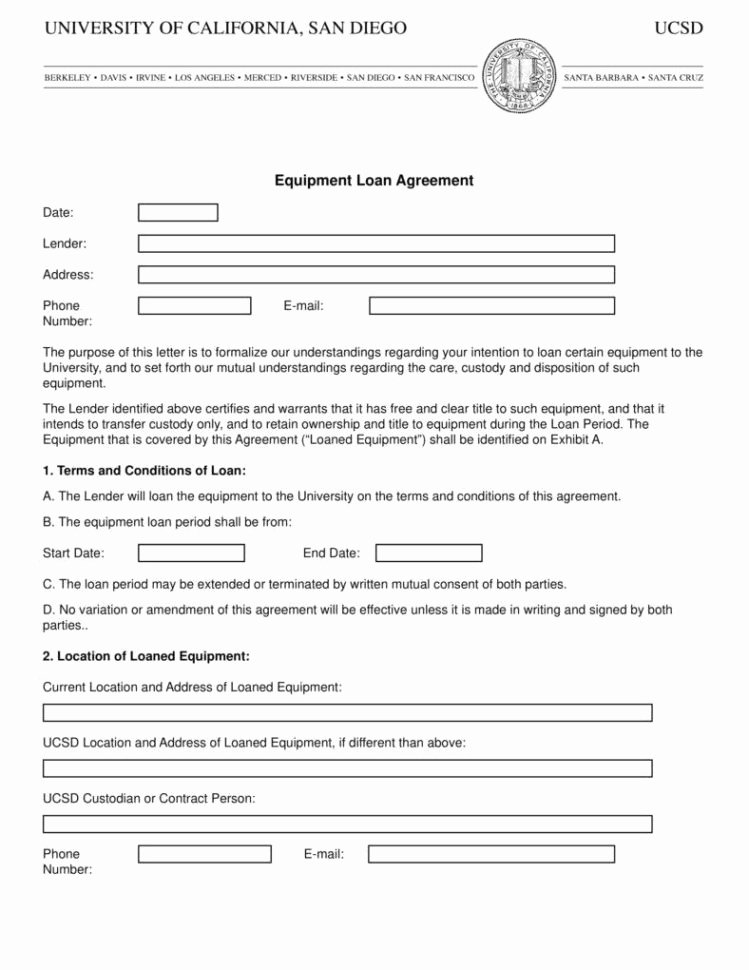 Equipment Loan Agreement Template Beautiful Download Equipment Loan Agreement form Loan Agreement
