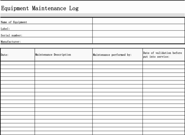Equipment Maintenance Log Template Beautiful Download Equipment Maintenance Log for Free
