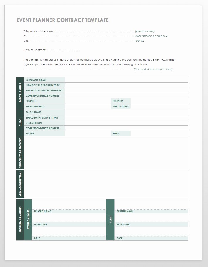 Event Planner Contract Template Awesome 21 Free event Planning Templates
