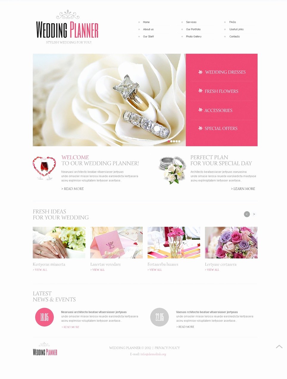 Event Planner Website Template Awesome Wedding Planner Website Template