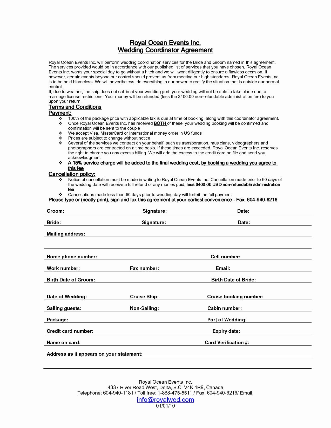 Event Planning Contract Template Unique Wedding Planner Contract Sample Templates