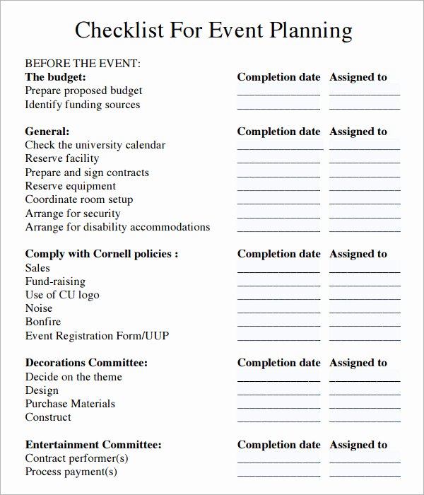 Event Planning Guide Template Fresh 11 Sample event Planning Checklists – Pdf Word