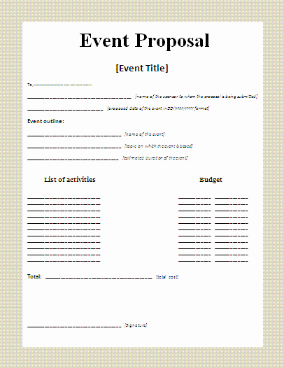 Event Planning Proposal Template Luxury 5 event Proposal Sample