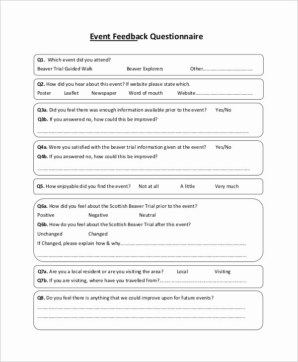 Event Planning Questionnaire Template Beautiful 54 Questionnaire Samples – Pdf Word Pages