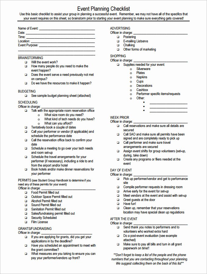 Event Planning Questionnaire Template Best Of event Checklist Template 12 Free Word Excel Pdf