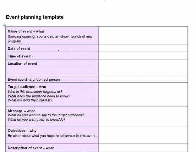 Event Planning Template Word Fresh event Planning Checklist Template