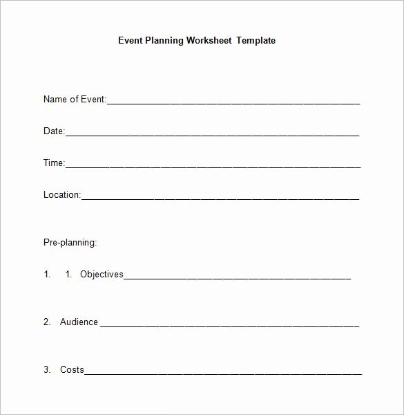 Event Planning Worksheet Template Luxury 5 event Planning Worksheet Templates – Free Word