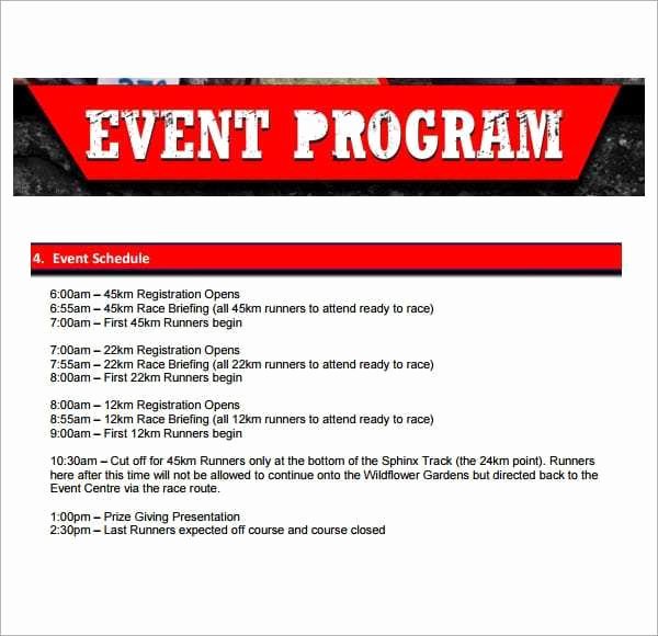 Event Program Template Word Awesome 10 event Program Templates Word Excel Pdf formats