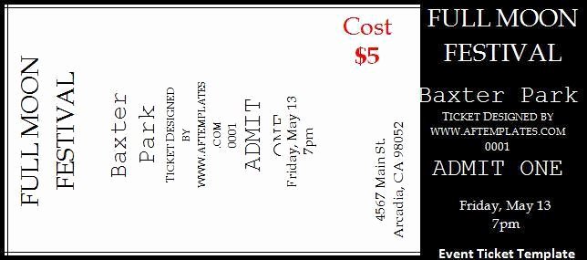 Event Ticket Template Word Best Of 2 event Ticket Templates