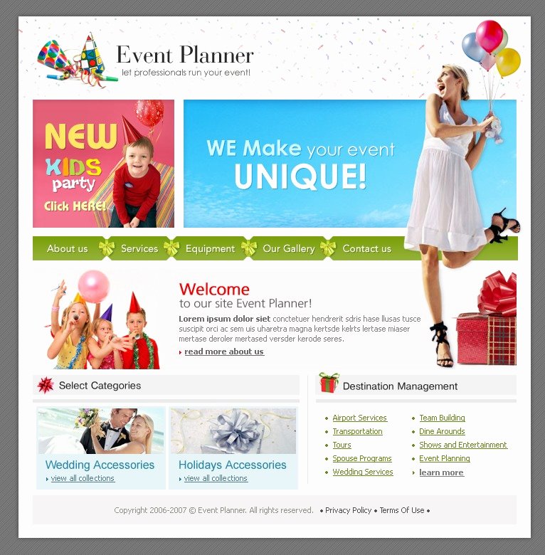 Event Website Template Free Lovely event Planner Website Template