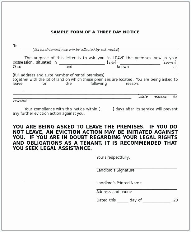Eviction Notice Florida Template Best Of 3 Day Eviction Notice Word Template Nys form to Quit