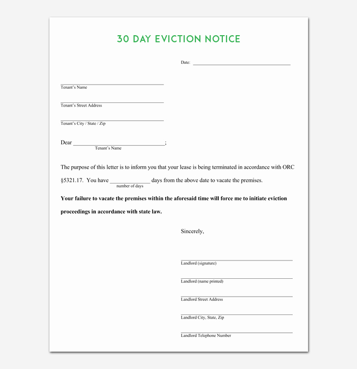 Eviction Notice Template California Awesome Beaufiful 30 Day Eviction Notice Template 30 Day