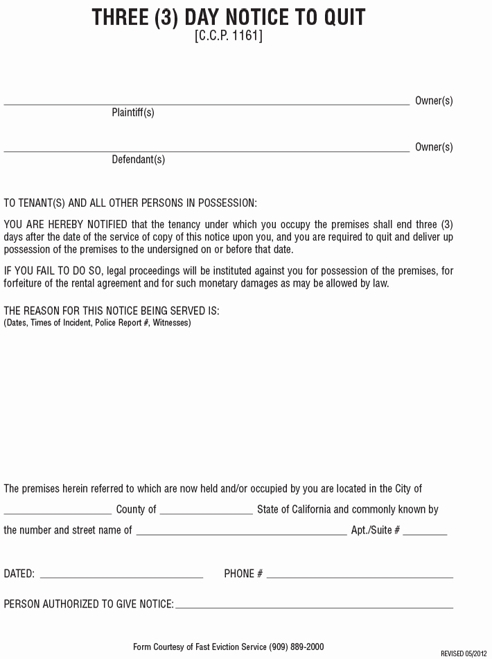 Eviction Notice Template Florida Inspirational Free Printable Eviction Notice form Generic