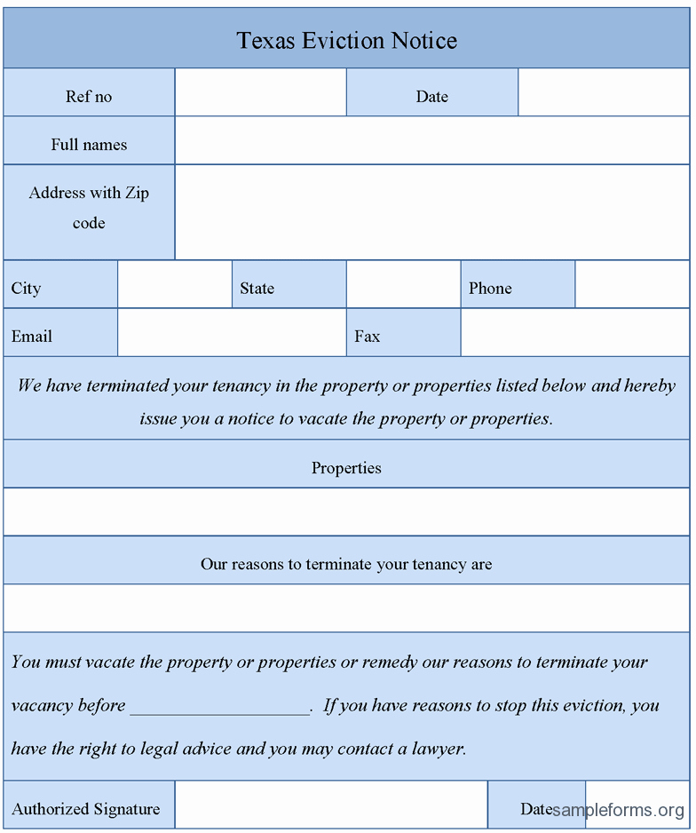 Eviction Notice Template Texas New Eviction Notice Texas